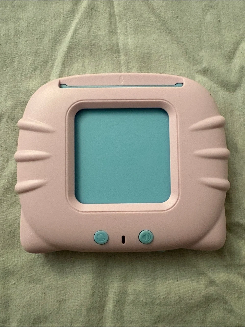 Cute Pink Kids Handheld Learning Console with Blue Screen